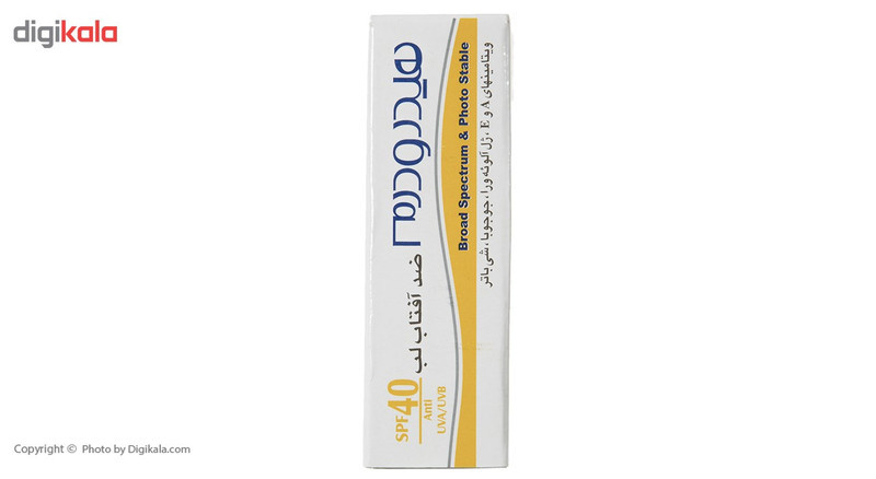 بالم لب هیدرودرم مدل SPF40 مرطوب‌کننده و ضدآفتاب با عصاره آلوئه‌ورا و شی‌باتر، مقاوم در برابر آب و تعریق، مناسب پوست خشک، جامد ماتیکی، وزن 4.5 گرم