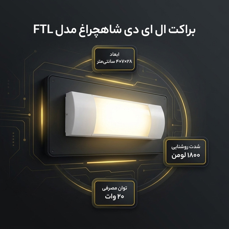 براکت ال ای دی 20 وات  شاهچراغ مدل FTL