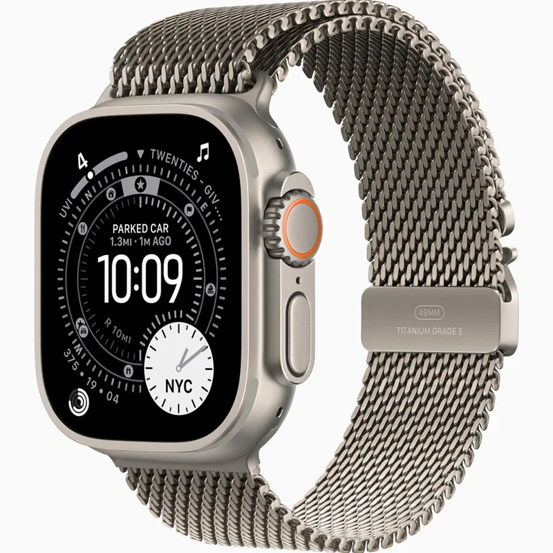 ساعت هوشمند 49 میلی متری اپل مدل Ultra 3 Natural Titanium Case با بند Titanium Milanese
