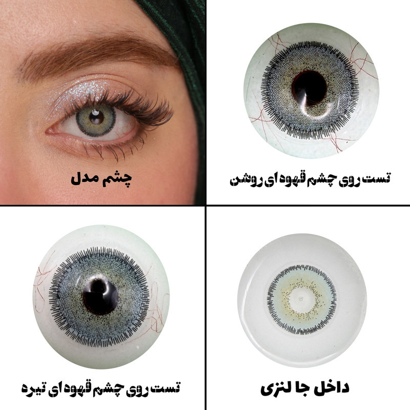 لنز چشم رویال ویژن مدل CAN BL کد 27 رنگ آبی طبیعی دور دار
