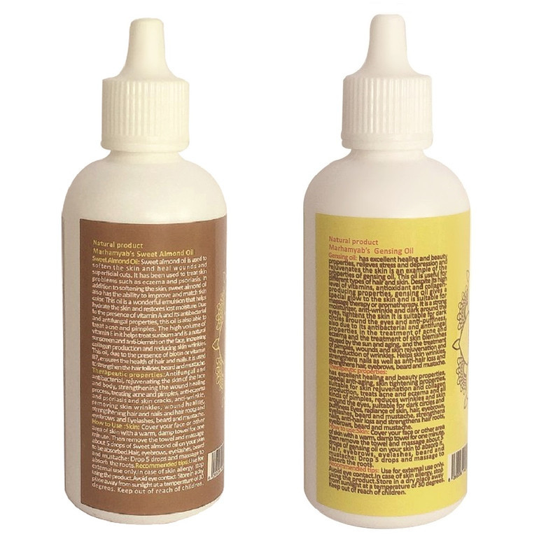 روغن تقویت کننده مو، مژه و ابرو مرهم یاب مدل جینسینگ و بادام شیرین حجم 80 میلی لیتر بسته 2 عددی