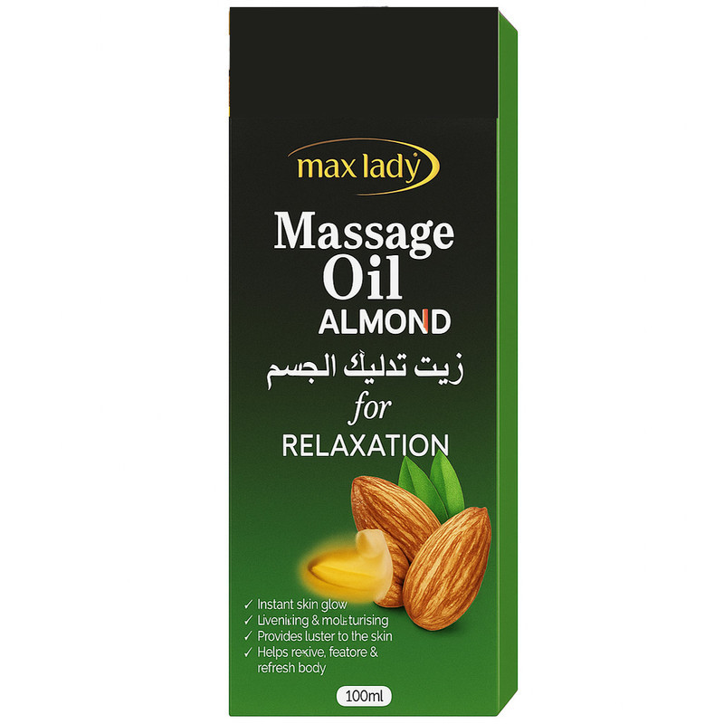 روغن ماساژ بدن مکس لیدی مدل بادام حجم 100 میلی لیتر