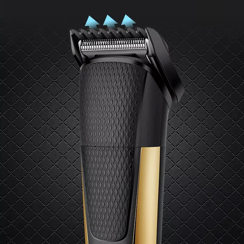 ماشین اصلاح موی سر و صورت کیمی مدل KM-6552، اصلاح به صورت خط زن، نمایش وضعیت باتری، منبع انرژی با باتری، تکنولوژی اصلاح به صورت برش مستقیم، اندازه اصلاح 0.5 تا 12 میلی‌متر، مدت زمان شارژ 120 دقیقه و مدت زمان استفاده پس از شارژ 90 دقیقه، به همراه برس