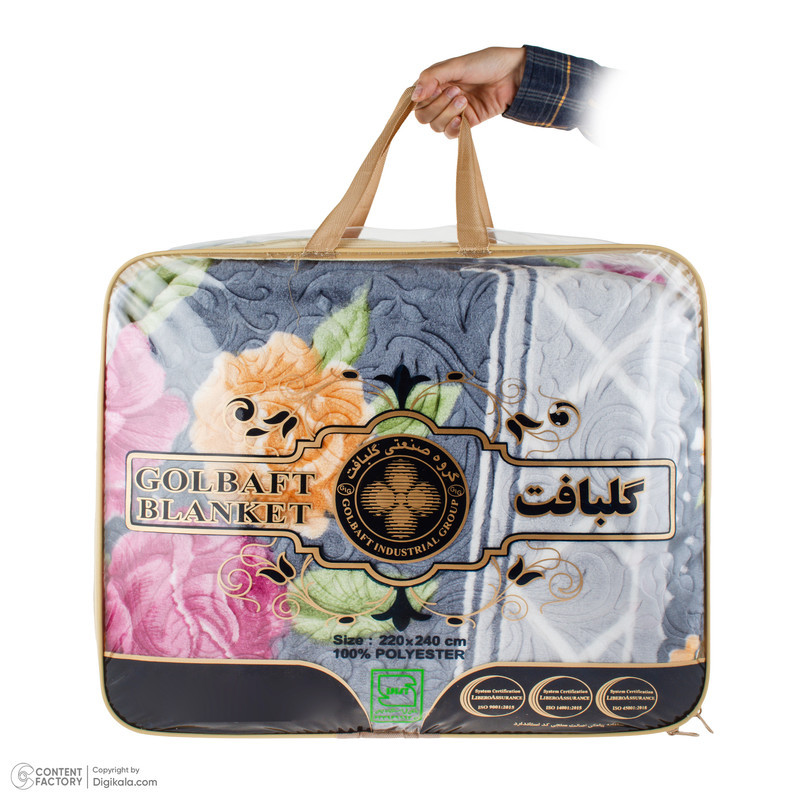 پتو 1 نفره گلبافت مدل  برتر کد 12927 سایز 160x220 سانتی‌متر