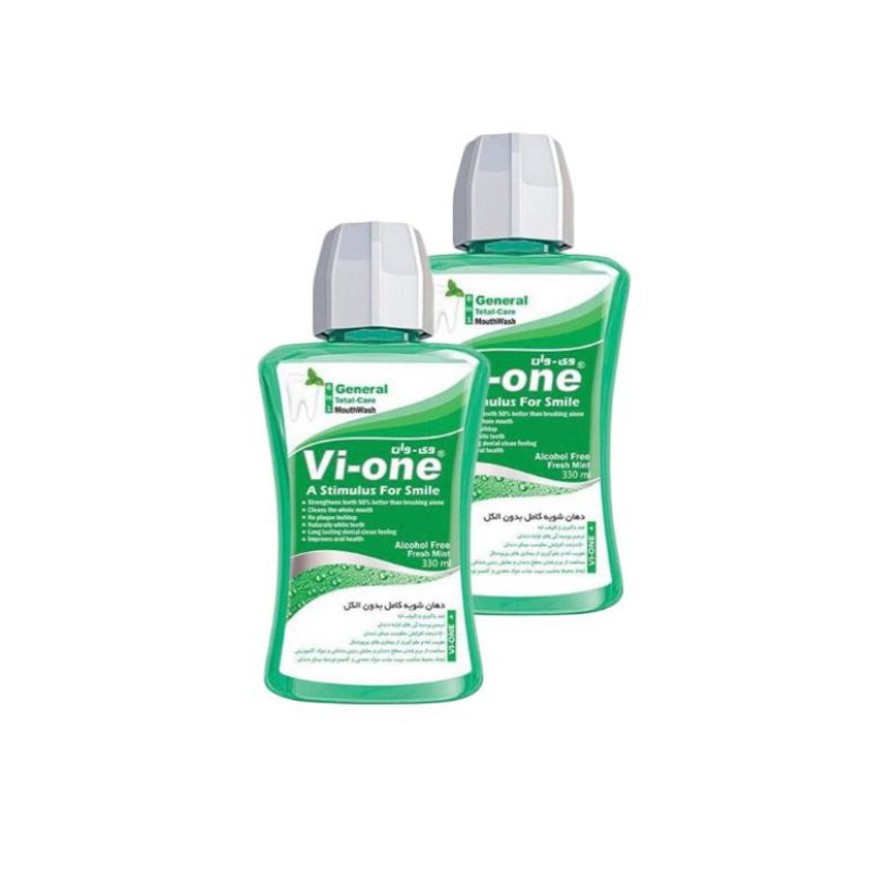 دهان شویه وی وان مدل General Fresh Mint حجم 330 میلی لیتر مجموعه 2 عددی
