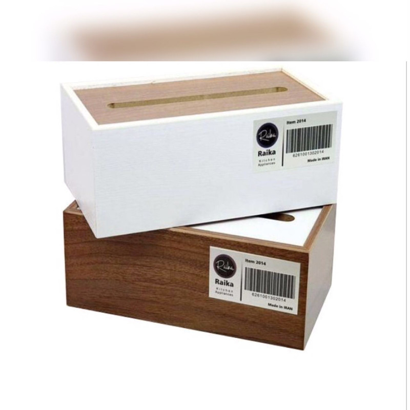 جعبه دستمال کاغذی رایکا مدل چوبی