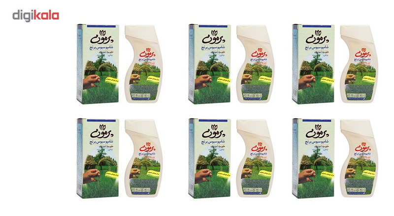 شامپو پرمون مدل سبوس برنج مناسب برای موهای معمولی مقدار 250 گرم بسته 6 عددی