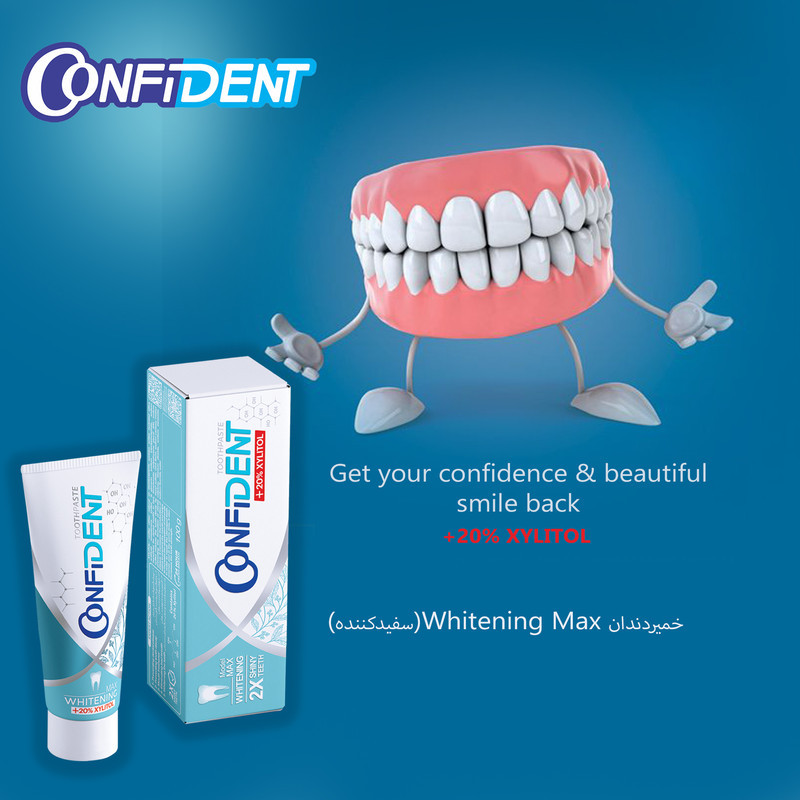 خمیر دندان کانفیدنت مدل Whitening-Max حجم 100 گرم مجموعه 2 عددی