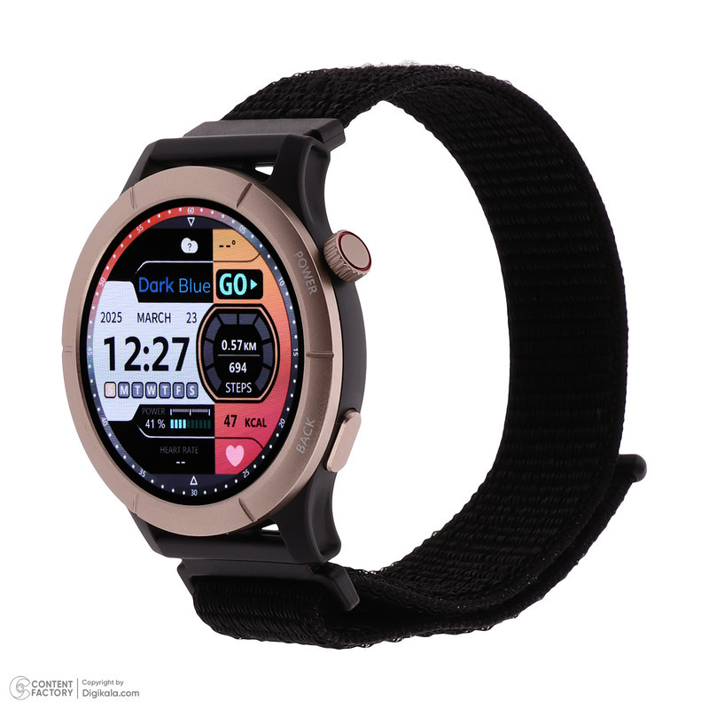 ساعت هوشمند 45 میلی‌متری دارک بلو مدل AmazWatch B با بند پلی استری