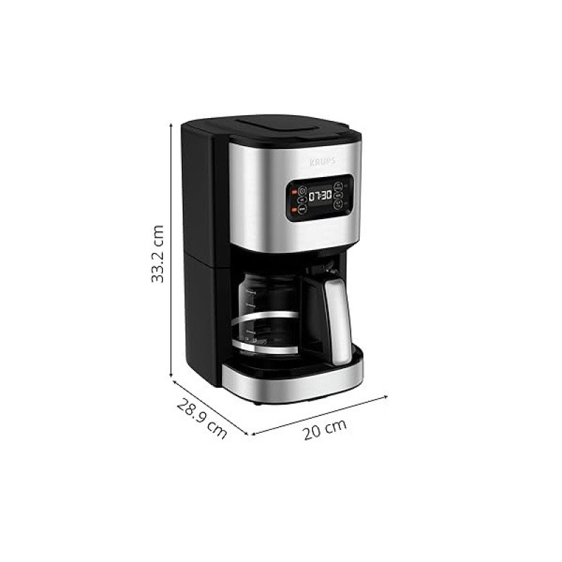 قهوه‌ساز کروپس مدل KM480D10، ظرفیت دم‌آوری چهار فنجان فاقد فیلتر، دارای تایمر، صفحه گرم نگهدارنده قهوه و تعیین غلظت قهوه
