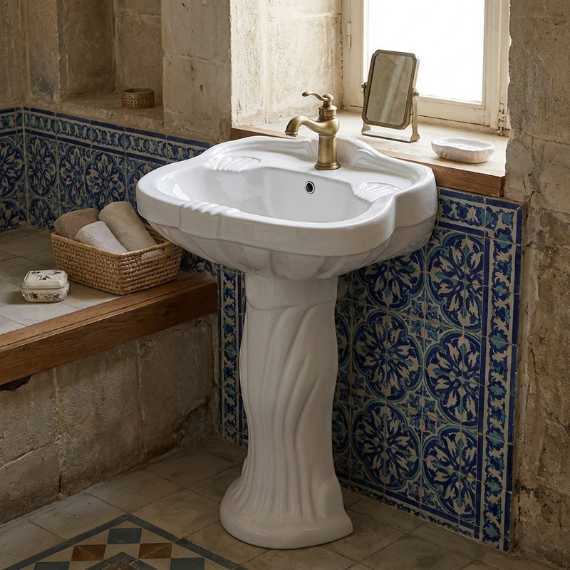 روشویی پایه دار مدل گلبرگ