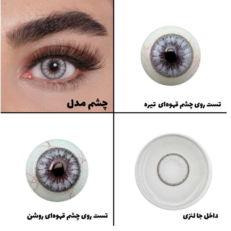 لنز چشم رویال ویژن مدل INNOCENT WHITE کد 06 رنگ طوسی یخی رگه ای دوردار