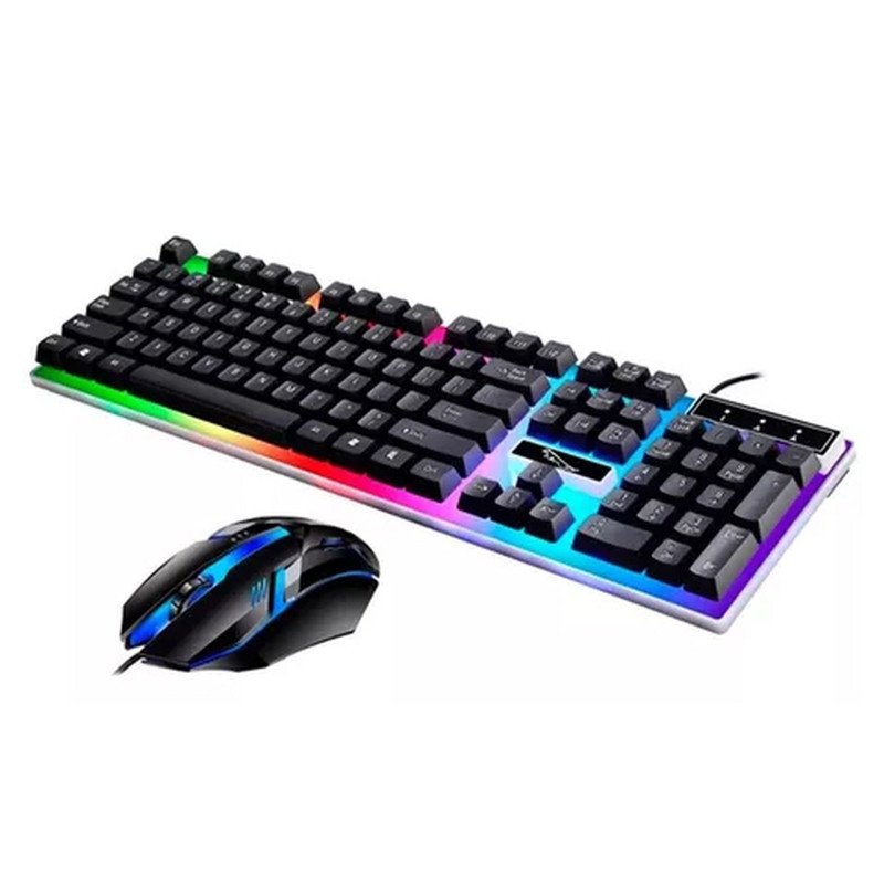 کیبورد و ماوس گیمینگ جکنگ مدل 1980، سوییچ ممبران، Full-Size، نورپردازی LED RGB