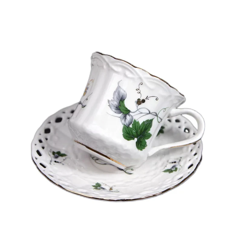 سرویس چای خوری 6 پارچه 2 نفره مدل برگ