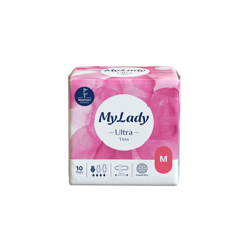 نوار بهداشتی مشبک خیلی نازک روز و شب مای لیدی مدل Instant Dry با جذب زیاد سایز متوسط دو بسته 10 عددی