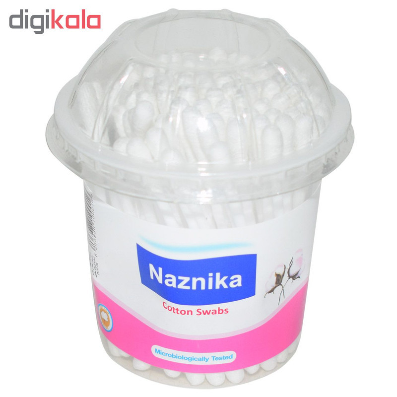 گوش پاک کن نازنیکا مدل Cotton Swabs بسته 100 عددی