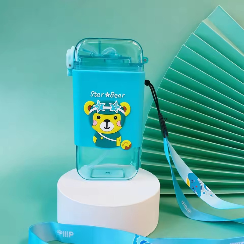قمقمه کودک مدل نی دار طرح خرس کد BOBO190 گنجایش 0.200 لیتر