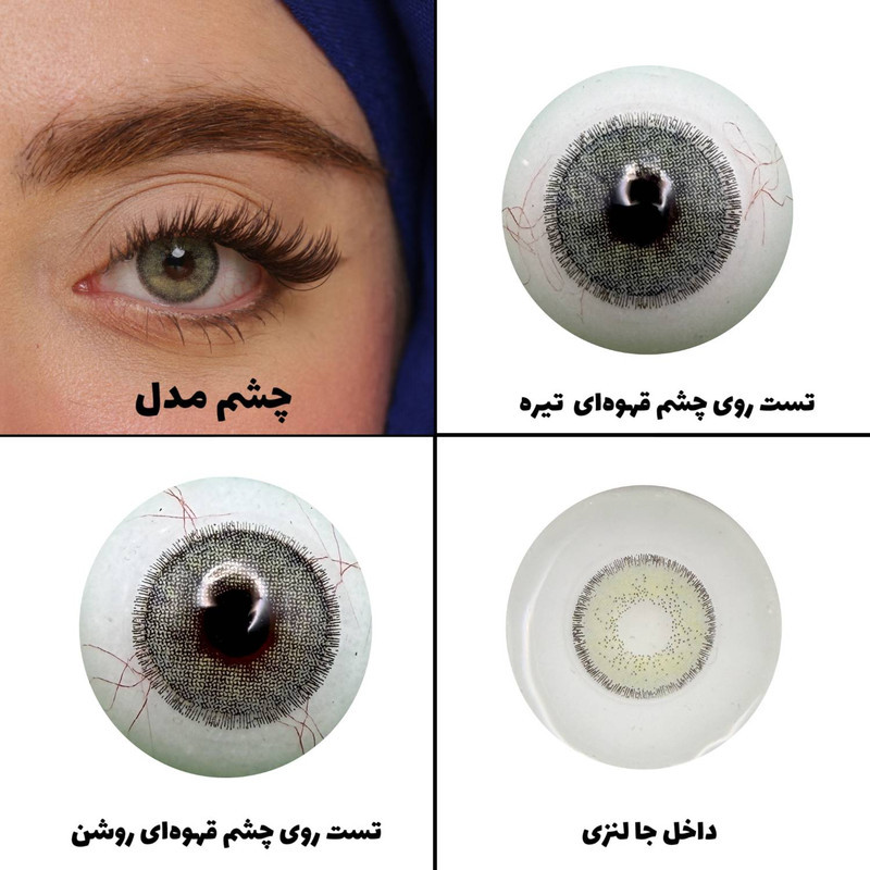 لنز چشم رویال ویژن مدل LEMON SHAPED کد 25 رنگ سبز لیمویی دور دار