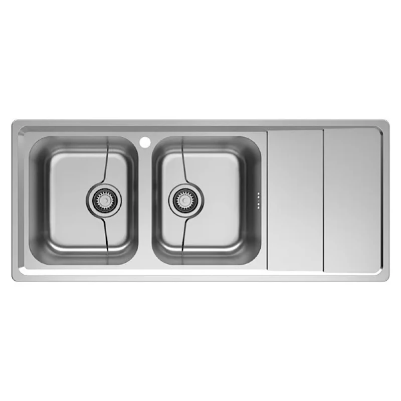 سینک ظرفشویی استیل توکار دو لگنه میکس پلاس مدل P8062