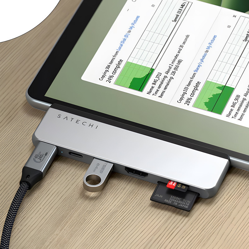 هاب 6 پورت ساتچی مدل DUAL USB-C Surface Pro 9