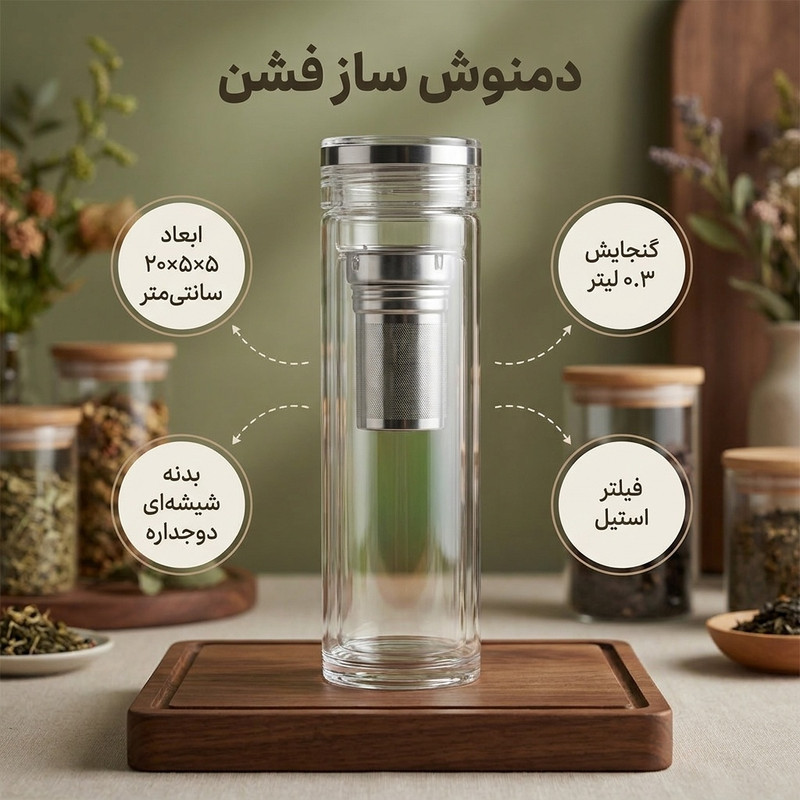 دمنوش ساز مدل فشن گنجایش 0.3 لیتر