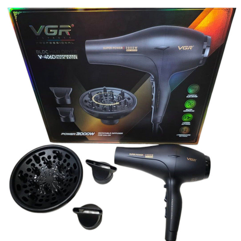 سشوار حرفه‌ای 3000 وات وی جی ار مدل V-406D