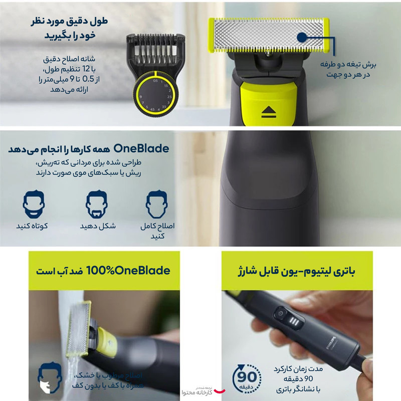 ماشین اصلاح موی صورت فیلیپس مدل QP653023