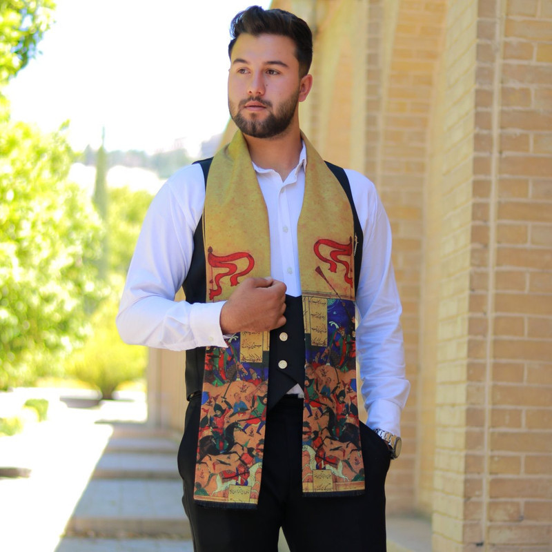 شال گردن مردانه مدل سیاوش شاهنامه ۱۲۳۸