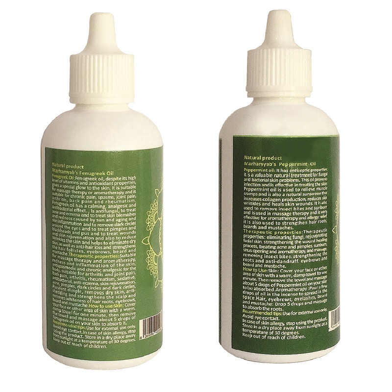 روغن تقویت کننده مو، مژه و ابرو مرهم یاب مدل شنبلیله و نعنا فلفلی حجم 80 میلی لیتر مجموعه 2 عددی