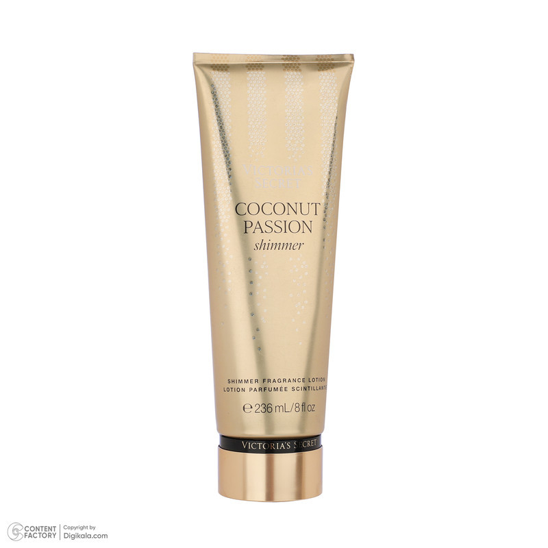 لوسیون بدن ویکتوریا سکرت مدل Coconut Passion حجم 236 میلی‌لیتر، حاوی گلیسیرین، مناسب انواع پوست