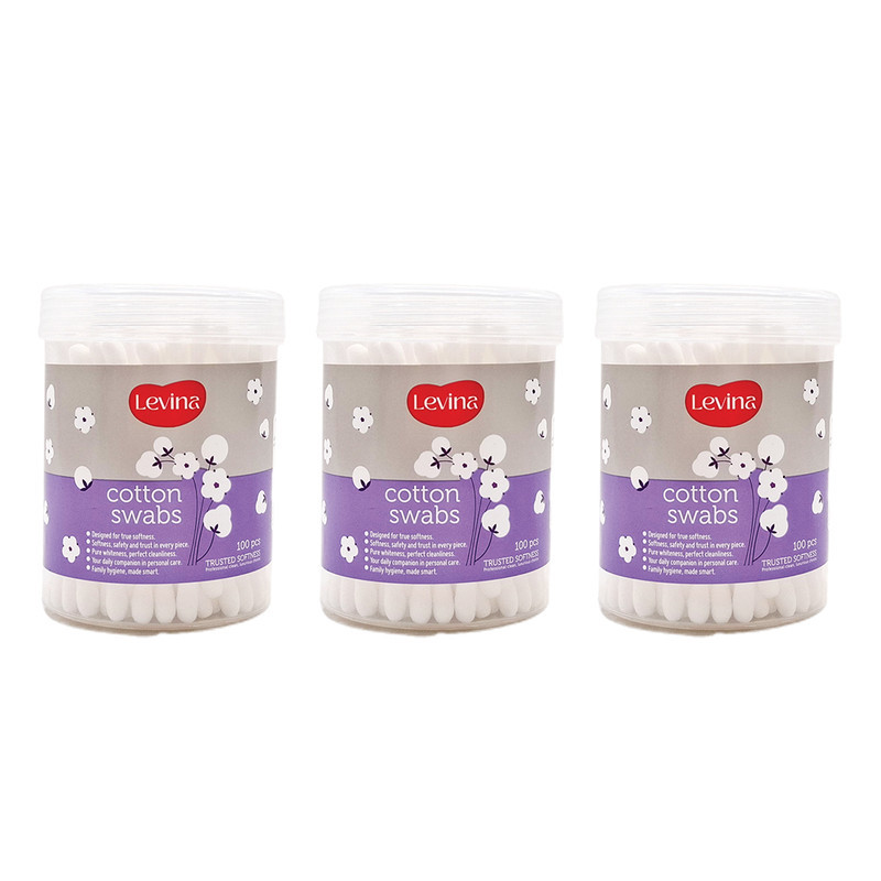 گوش پاک‌کن لوینا مدل Softness سه بسته 100 عددی
