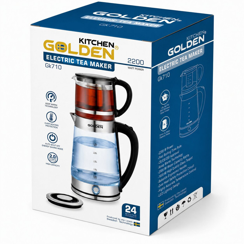 چای ساز روی هم گلدن کیچن مدل GK710