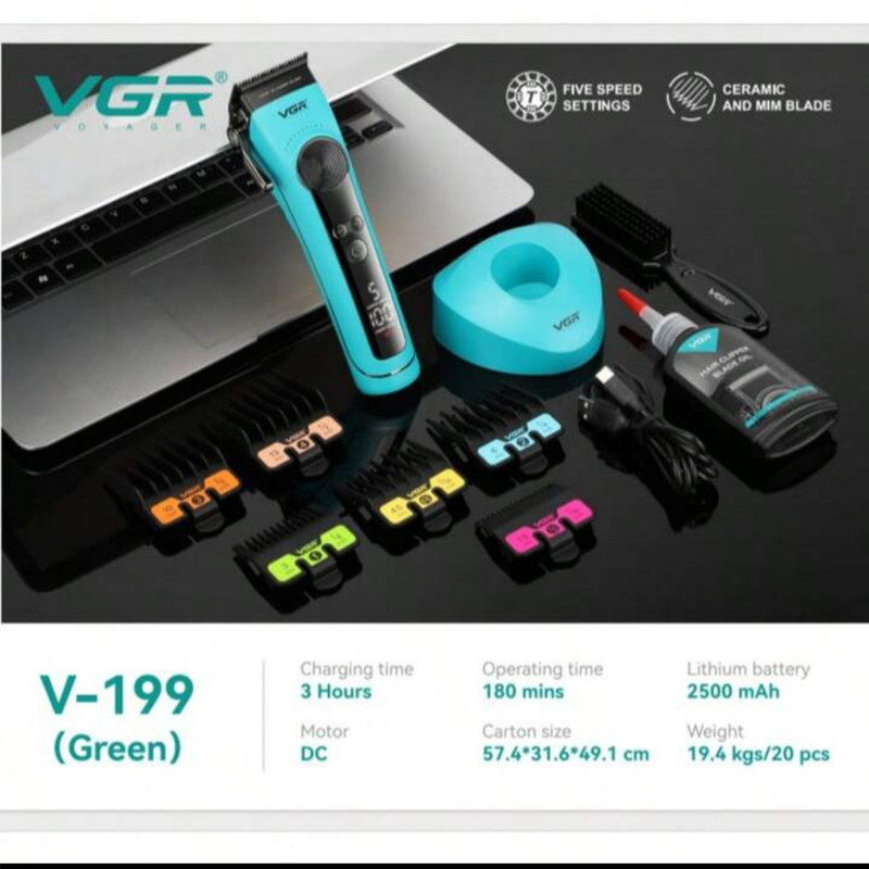 ماشین اصلاح موی سر و صورت شارژی وی جی ار مدل V-199