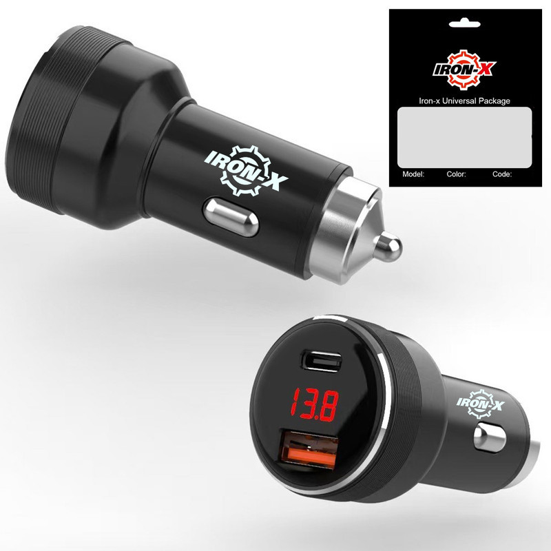 شارژر فندکی 75 وات دو پورت آیرون ایکس مدل RCC 360