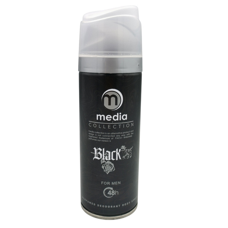 اسپری بدن مردانه مدیا مدل BlackXs حجم 200 میلی لیتر