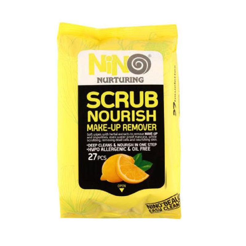 دستمال مرطوب پاک کننده آرایش نینو مدل Scrub Nourish بسته 27 عددی به همراه دستمال مرطوب پاک کننده آرایش مدل EYE بسته 45 عددی