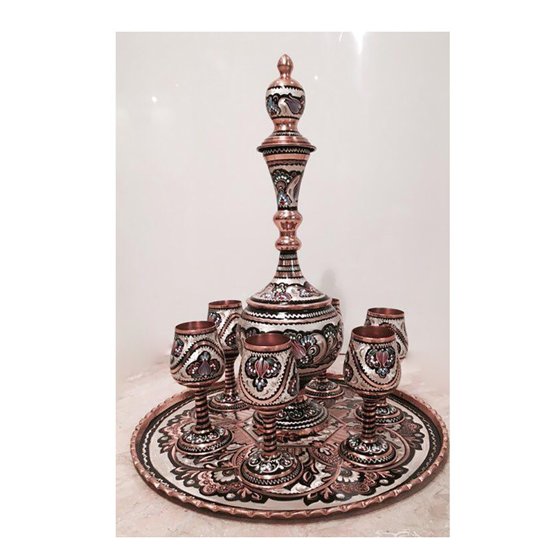 دیس مسی مدل میناکاری لب کنگره ای سیاه قلم کد 0185