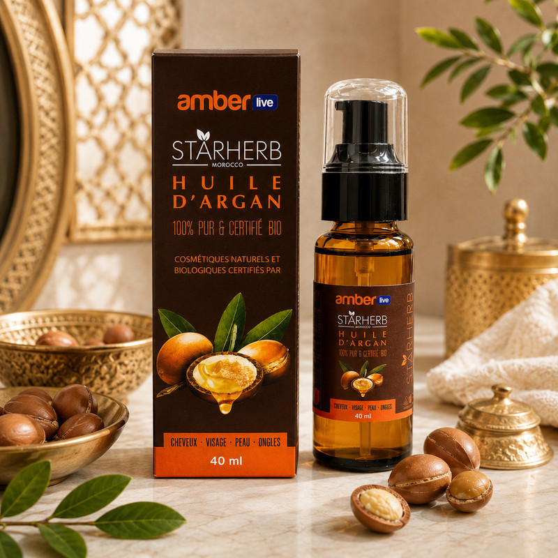 روغن آرگان امبرلایو مدل STARHERB مناسب برای انواع مو حجم 40 میلی لیتر