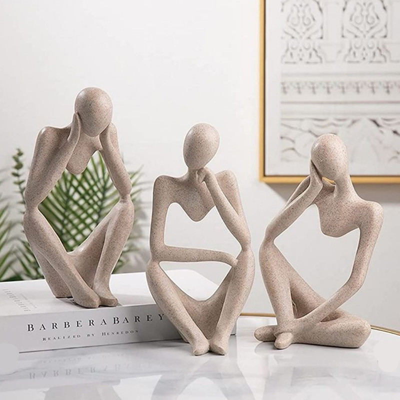 مجسمه سنگی مدل تندیس تفکر بسته 3 عددی