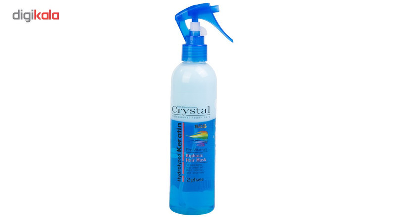 ماسک مو دو فاز آبی روزانه کریستال مدل Hydrolyzed Keratin حجم 250 میلی لیتر