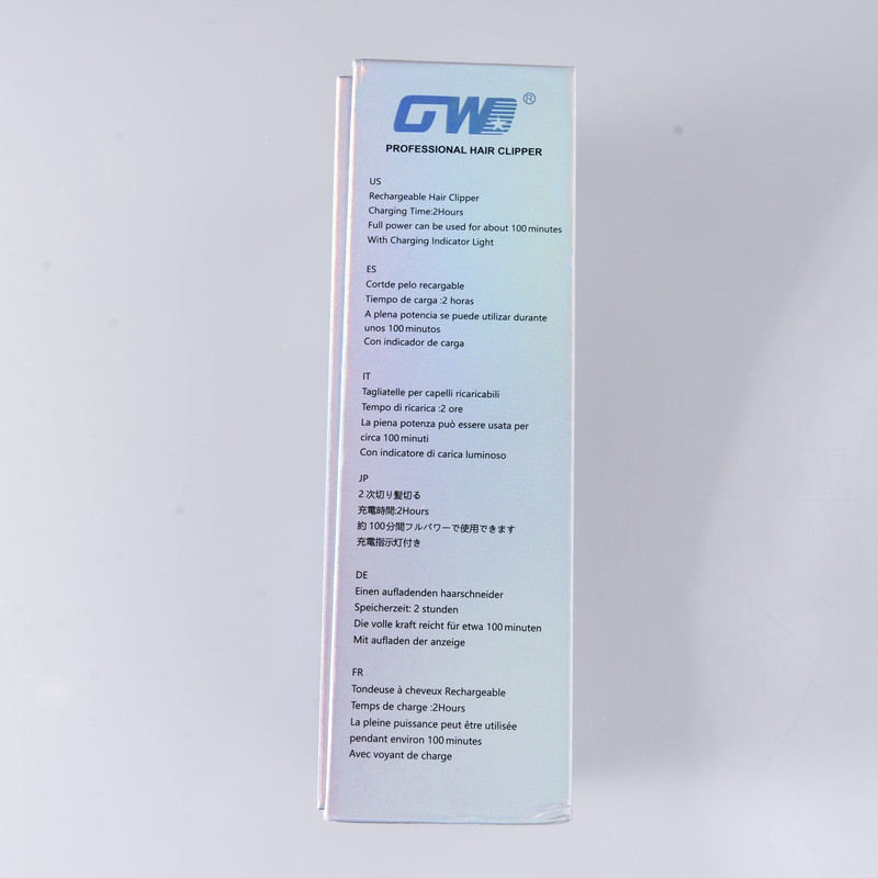 ماشین اصلاح موی سر و صورت جی دبلیو مدل G-9818، اصلاح به صورت صفر زن، خط زن، باقابلیت تنظیم سرعت و طراحی ارگونومیک، تکنولوژی اصلاح به صورت تریم، مدت زمان شارژ 120 دقیقه و مدت زمان استفاده پس از شارژ 100 دقیقه، دارای چراغ نشانگر عملکرد و شارژ و دو حالت سرعت