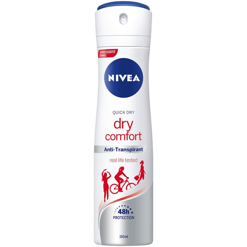 اسپری بدن زنانه نیوآ مدل dry comfort حجم 150 میلی لیتر مجموعه 2 عددی