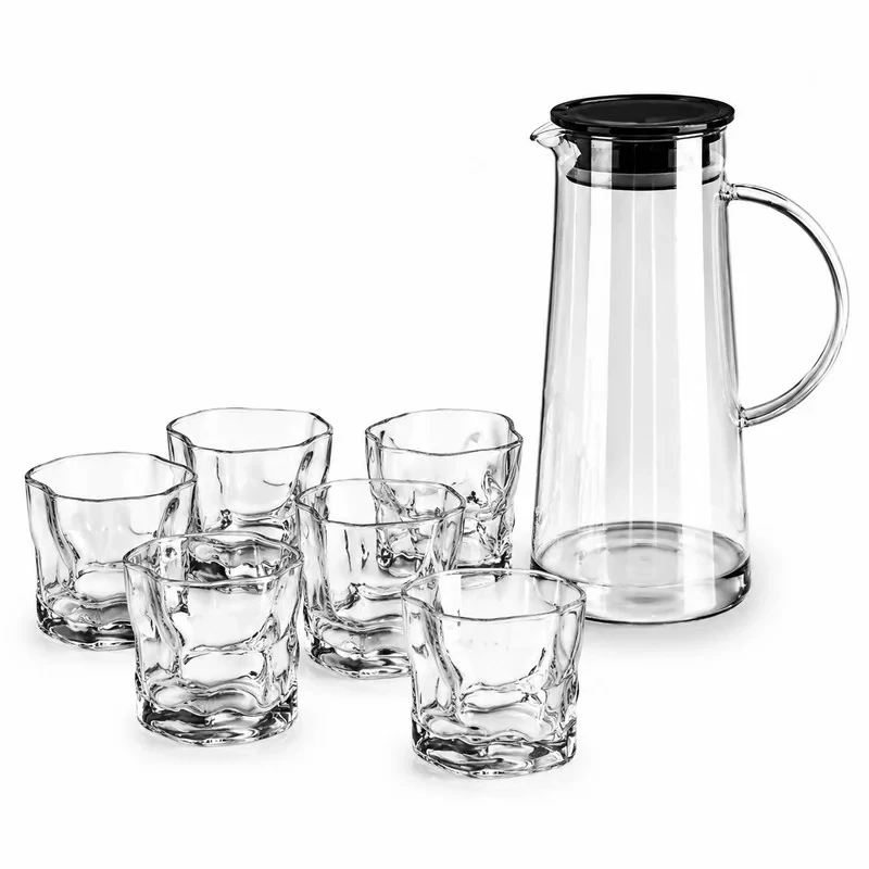 سرویس پارچ و لیوان 7 پارچه مدل دفرمه