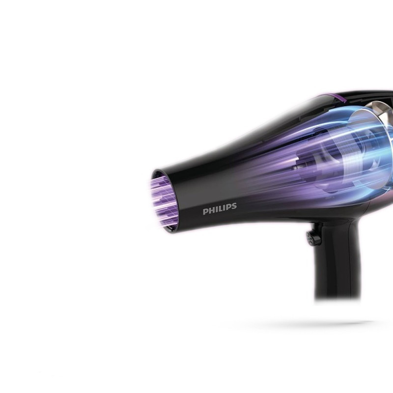 سشوار حرفه‌ای 2200 وات فیلیپس مدل Advanced 2200w، موتور AC، وزن 400 گرم، المنت تیتانیوم، دارای سری دیسپانسر، متمرکز‌کننده پهن با ویژگی صاف‌کنندگی، حجم‌دهندگی، با قابلیت فناوری تولید یون