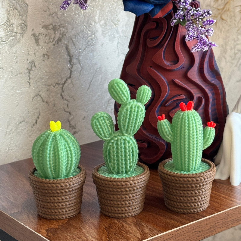 گل مصنوعی مدل کاکتوس مجموعه 3 عددی