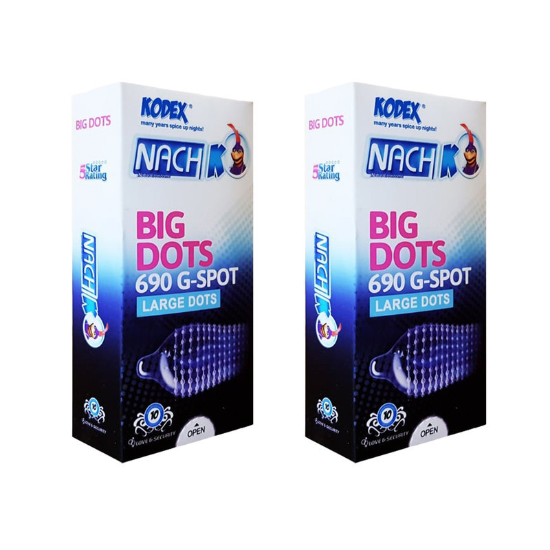 کاندوم ناچ کدکس مدل BIG DOTS مجموعه 2 عددی