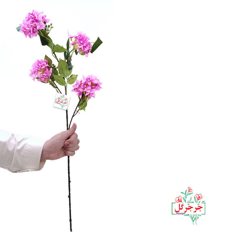 گل مصنوعی جُرجُرگل مدل شاخه شکوفه یاس رومیزی با طراحی 4 بازو، مقاوم در برابر نور و گردوغبار، قابلیت تمیزکاری با دستمال مرطوب، ابعاد 15×10×75 سانتی‌متر، وزن 100 گرم