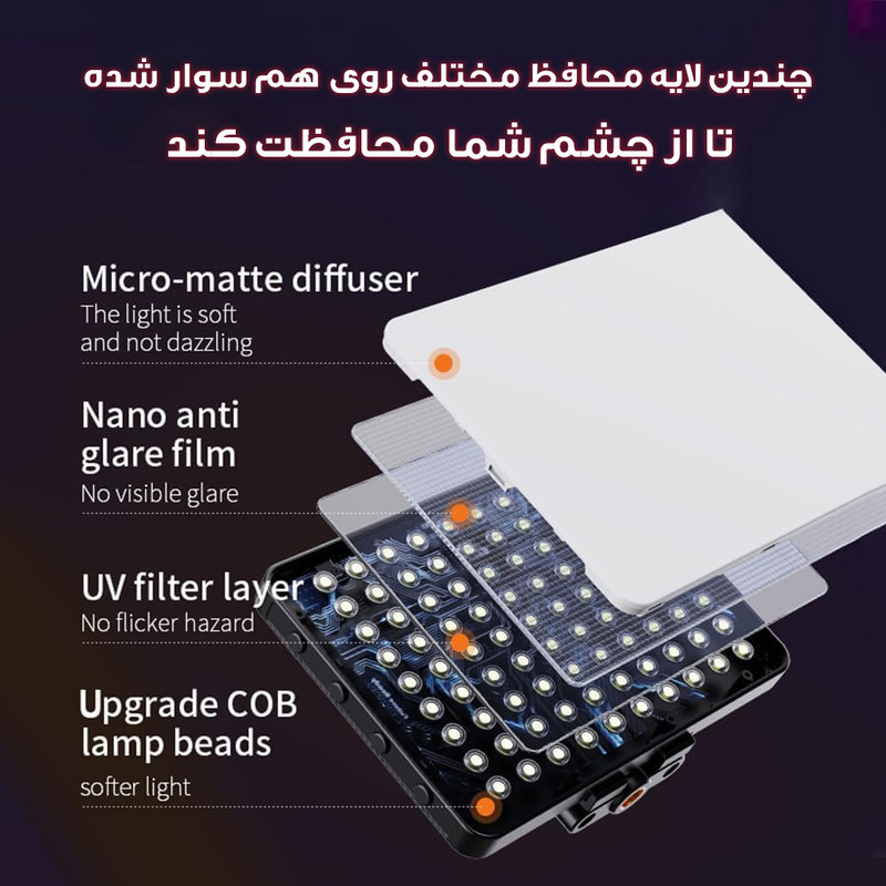 نور ثابت ال ای دی مدل M16-RGB