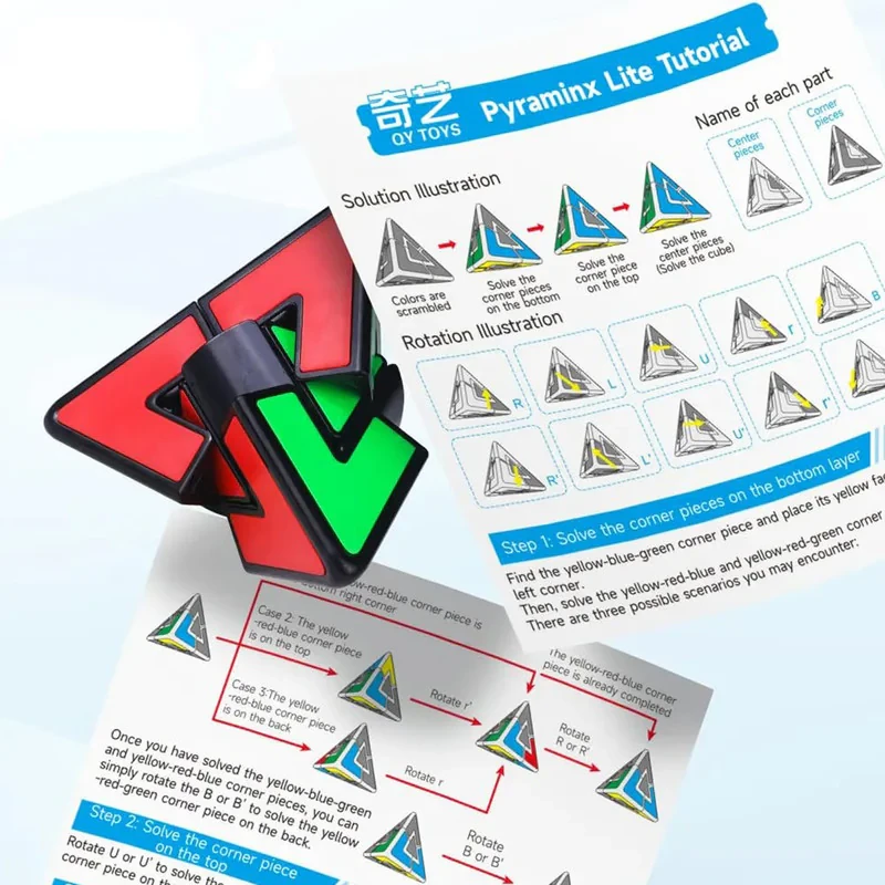 مکعب روبیک چی ای مدل هرم دوقلوی لایت کای وای QY Pyraminx Lite