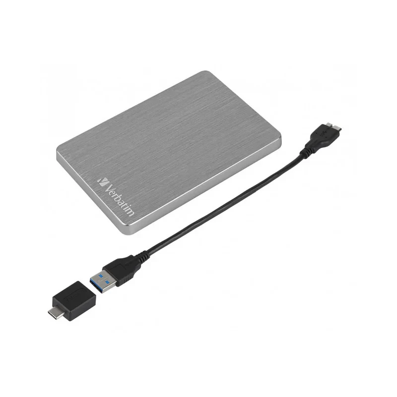 هارد اکسترنال ورباتیم مدل Store n Go ALU Slim ظرفیت یک ترابایت دارای رابط USB Type-A 3.2